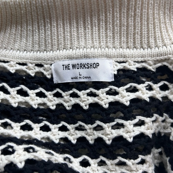 Workshop Republic Clothing Black and White Striped Sweater - Picture 3 of 5
